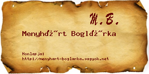Menyhárt Boglárka névjegykártya